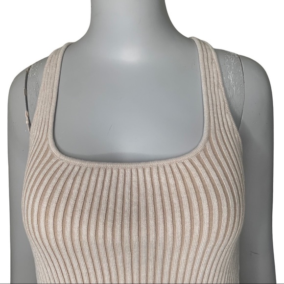 FREE PEOPLE Intimately Lemon Lime Knit Ribbed  Cami Crop Top Racerback Oat Combo - Picture 6 of 14